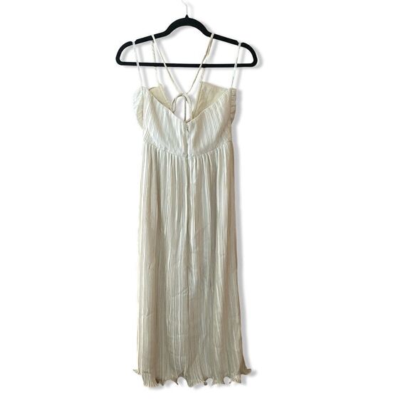 Lovers And Friends Benni Midi Dress in Ivory white
 Pleated halter Revolve XS - Picture 5 of 14